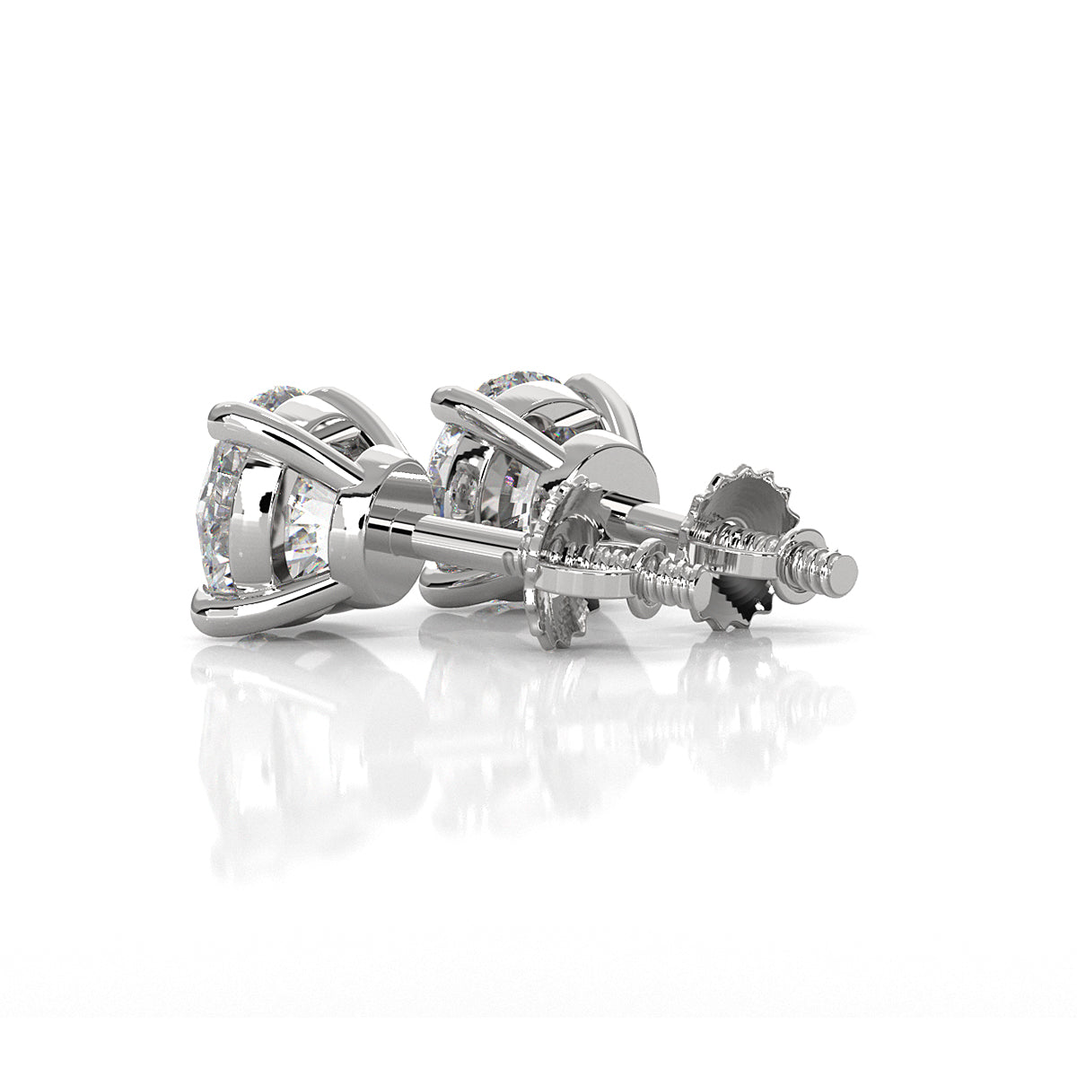 Elegant Round Lab Grown Diamond Stud Earrings | IGI Certified Brilliance & Timeless Sparkle